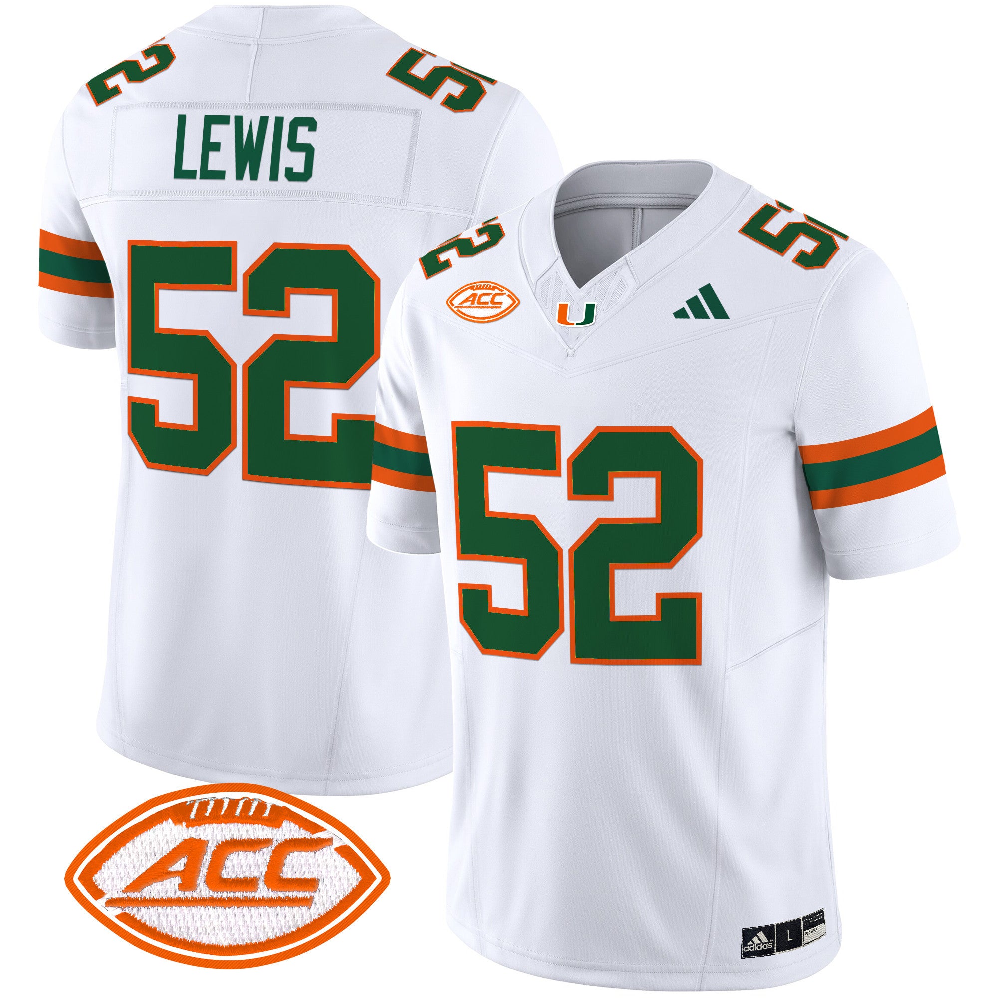 Men's Miami Hurricanes 2024 Vapor Limited Jersey - All Stitched - White, Ray Lewis