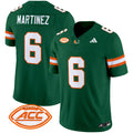 Men's Miami Hurricanes 2024 Vapor Limited Jersey - All Stitched - Green, Damien Martinez