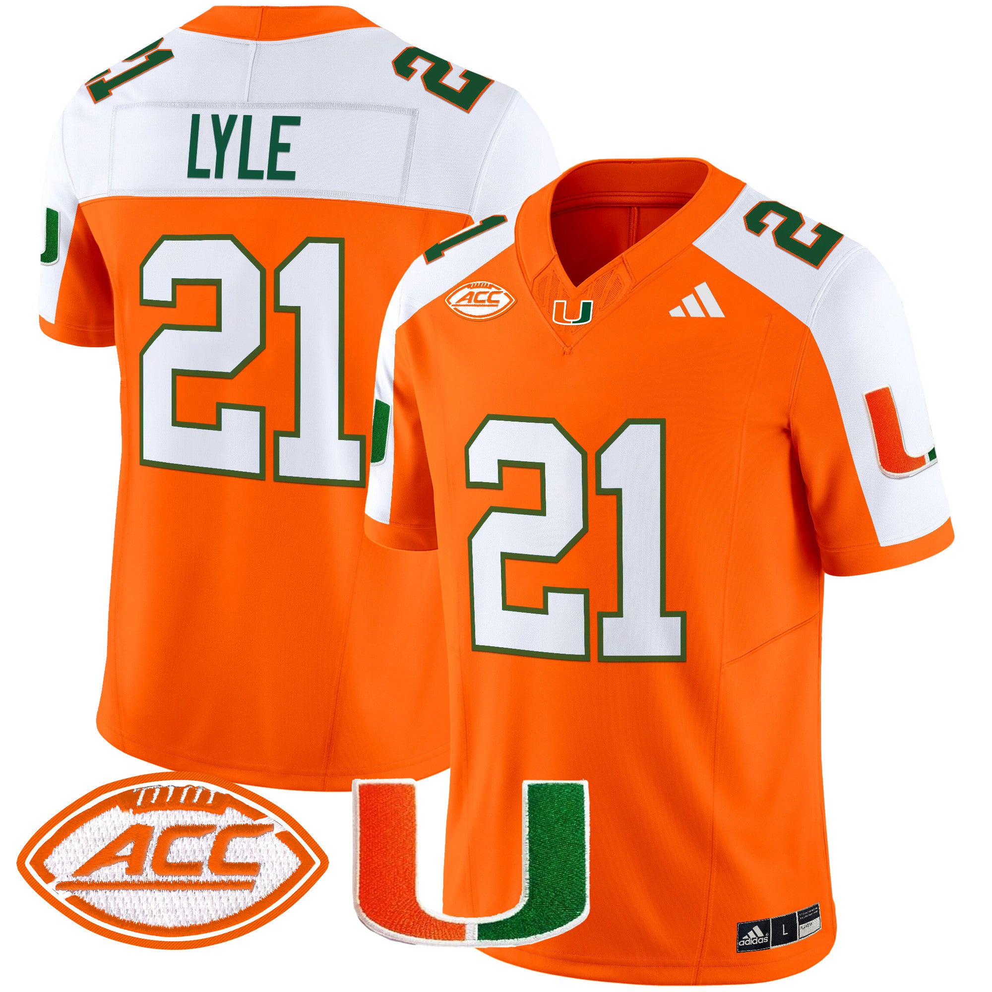 Men's Miami Hurricanes 2024 Vapor Limited Jersey - All Stitched - Orange Alternate, Jordan Lyle