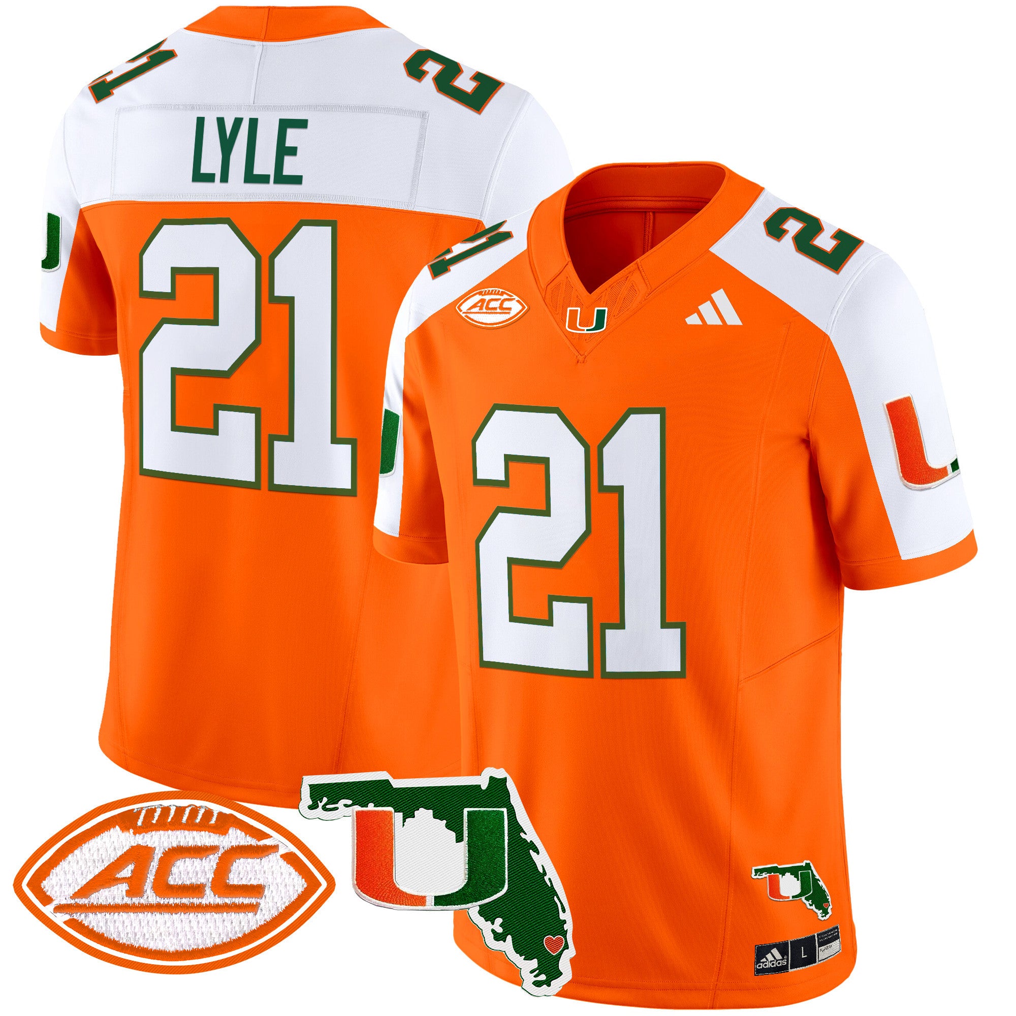 Men's Miami Hurricanes 2025 Florida Patch Vapor Limited Jersey - All Stitched - Orange Alternate, Jordan Lyle