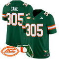 Men's Miami Hurricanes 2025 Florida Patch Vapor Limited Jersey - All Stitched - Green, Cane 305