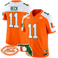 Men's Miami Hurricanes 2025 Florida Patch Vapor Limited Jersey - All Stitched - Orange Alternate, Carson Beck