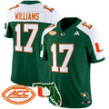 Men's Miami Hurricanes 2025 Florida Patch Vapor Limited Jersey - All Stitched - Green Alternate, Emory Williams