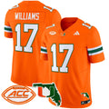 Men's Miami Hurricanes 2025 Florida Patch Vapor Limited Jersey - All Stitched - Orange, Emory Williams