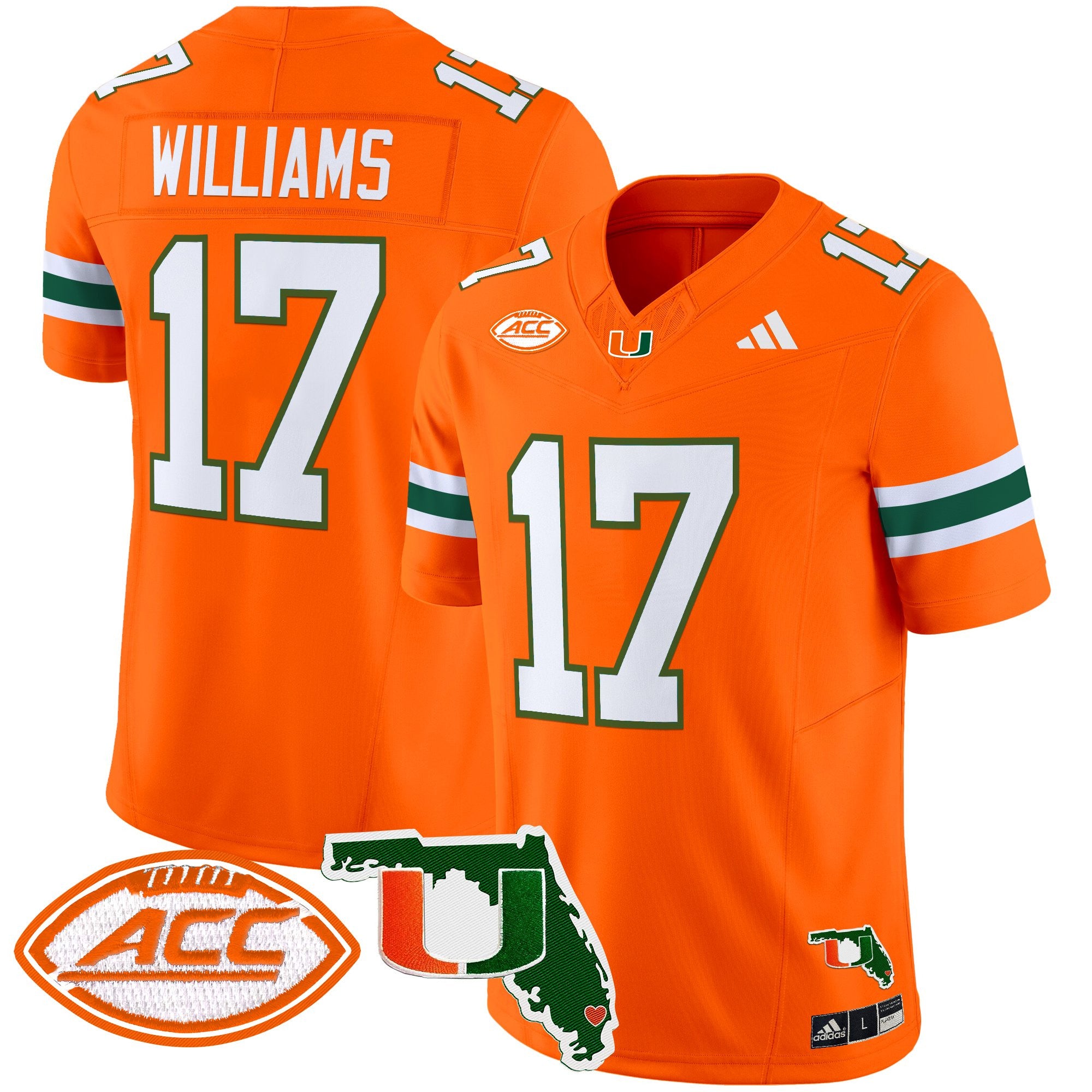 Men's Miami Hurricanes 2025 Florida Patch Vapor Limited Jersey - All Stitched - Orange, Emory Williams