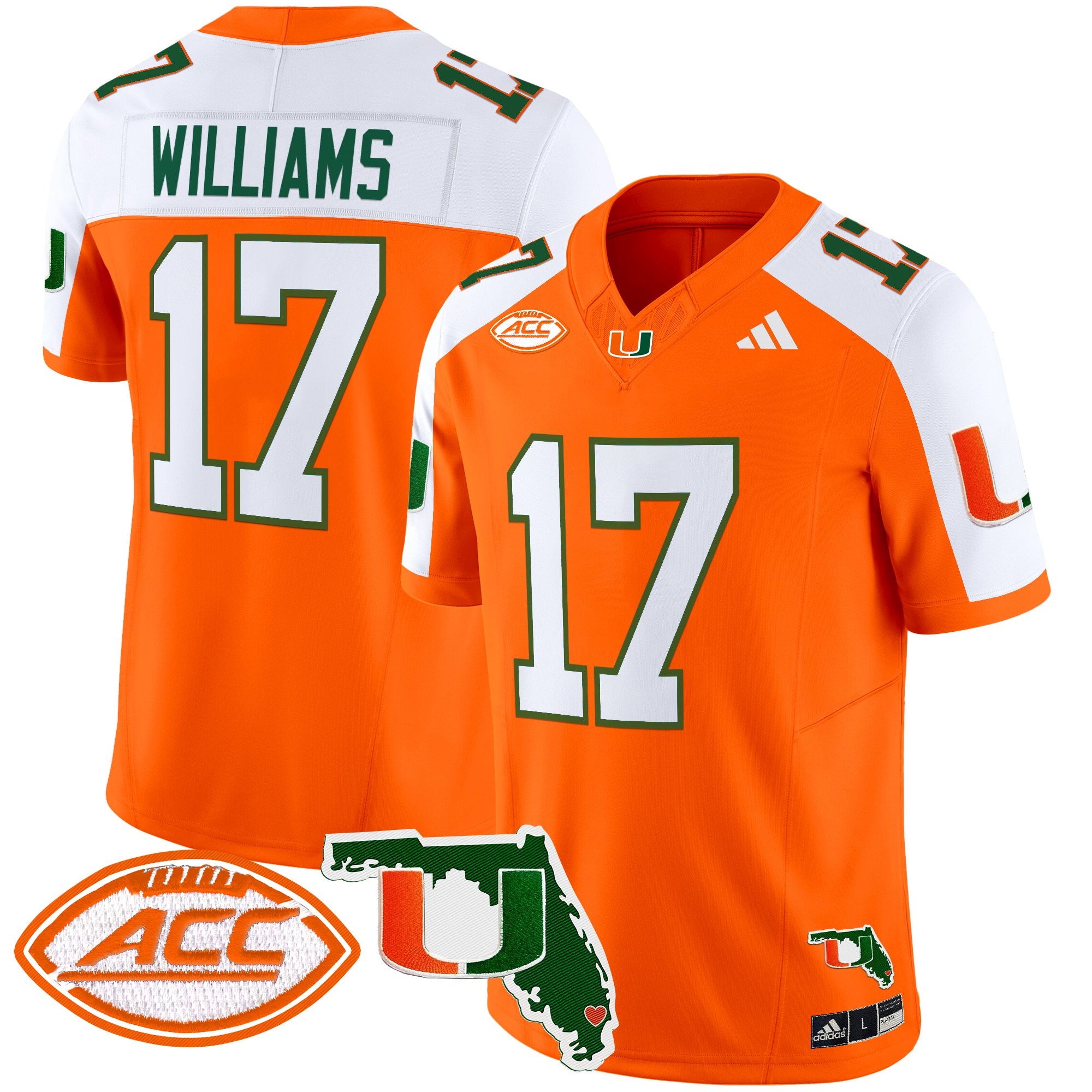 Men's Miami Hurricanes 2025 Florida Patch Vapor Limited Jersey - All Stitched - Orange Alternate, Emory Williams