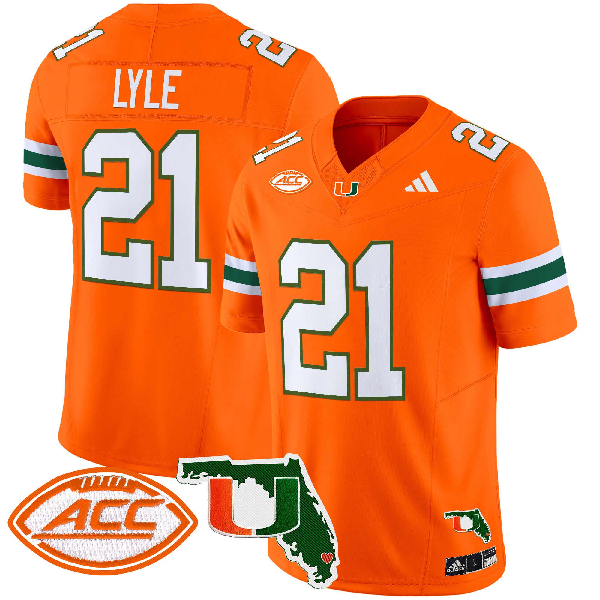 Men's Miami Hurricanes 2025 Florida Patch Vapor Limited Jersey - All Stitched - Orange, Jordan Lyle