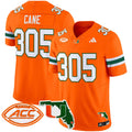 Men's Miami Hurricanes 2025 Florida Patch Vapor Limited Jersey - All Stitched - Orange, Cane 305
