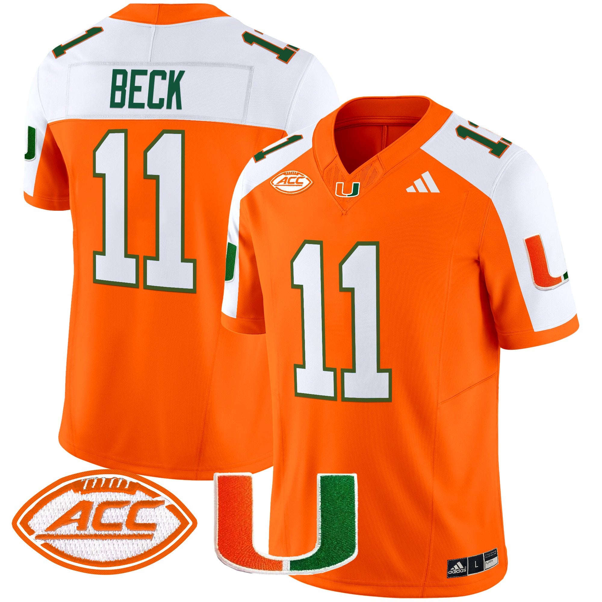 Men's Miami Hurricanes 2025 Vapor Limited Jersey - All Stitched - Orange Alternate, Carson Beck