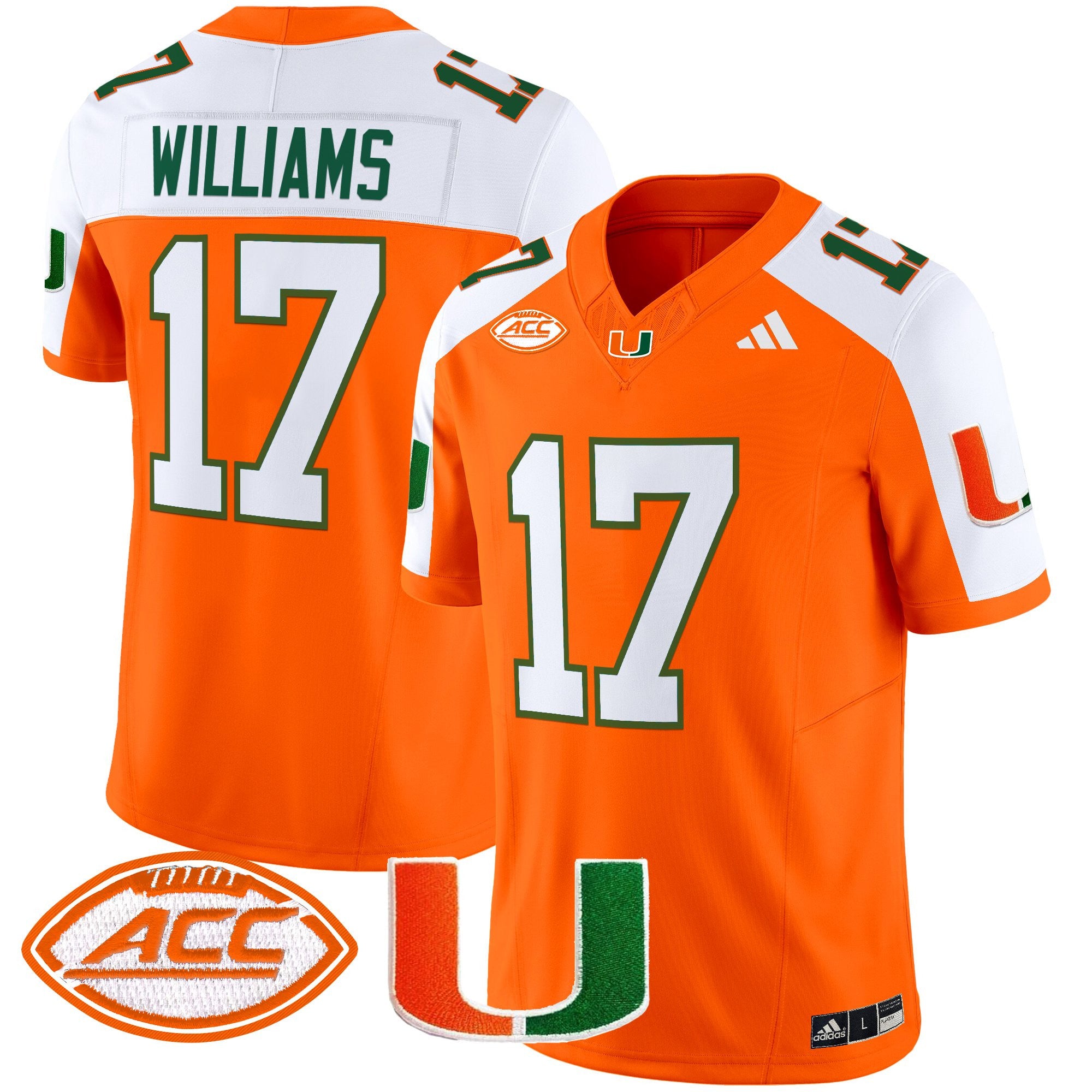 Men's Miami Hurricanes 2025 Vapor Limited Jersey - All Stitched - Orange Alternate, Emory Williams