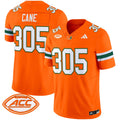 Men's Miami Hurricanes 2025 Vapor Limited Jersey - All Stitched - Orange, Cane 305