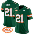 Men's Miami Hurricanes 2025 Vapor Limited Jersey - All Stitched - Green, Jordan Lyle