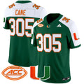 Men's Miami Hurricanes 2025 Vapor Limited Jersey - All Stitched - Green Alternate, Cane 305