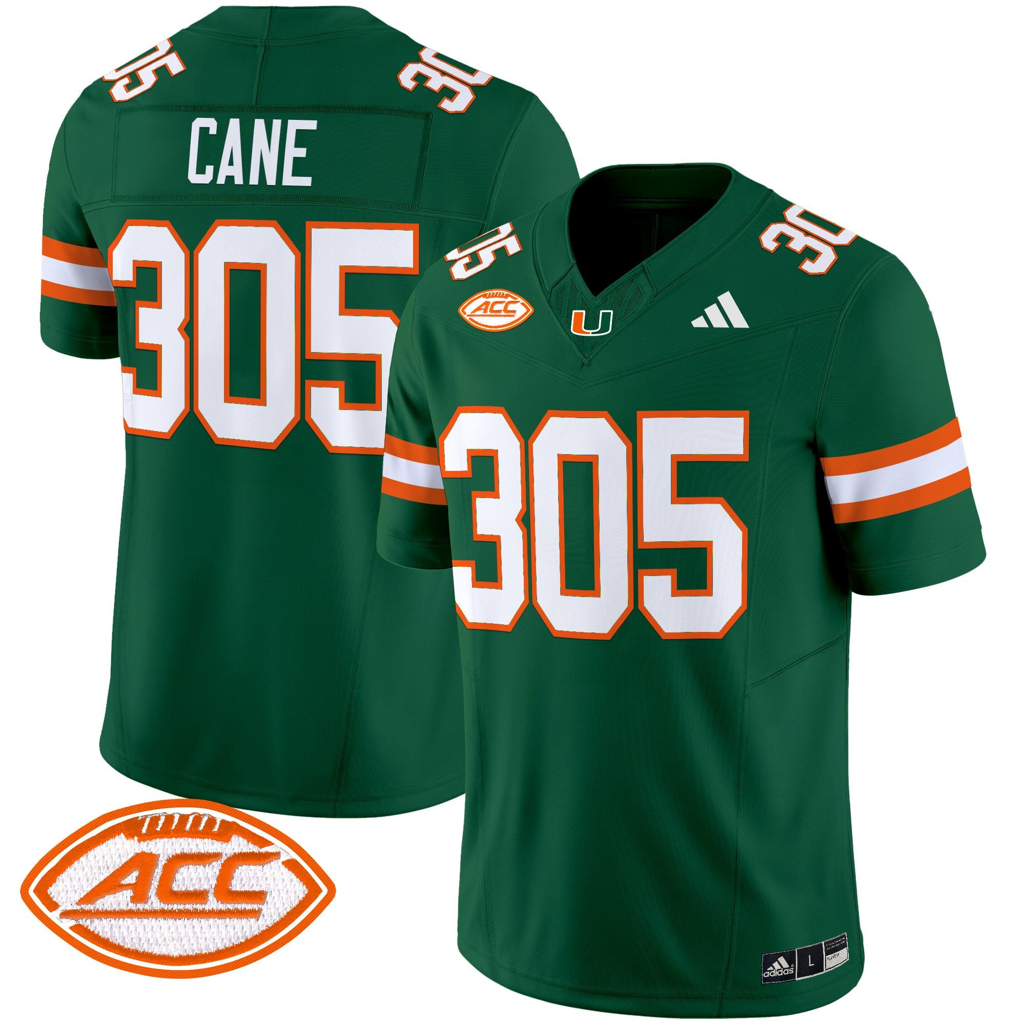 Men's Miami Hurricanes 2025 Vapor Limited Jersey - All Stitched - Green, Cane 305