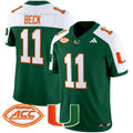 Men's Miami Hurricanes 2025 Vapor Limited Jersey - All Stitched - Green Alternate, Carson Beck