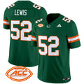 Men's Miami Hurricanes 2025 Vapor Limited Jersey - All Stitched - Green, Ray Lewis