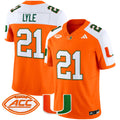 Men's Miami Hurricanes 2025 Vapor Limited Jersey - All Stitched - Orange Alternate, Jordan Lyle