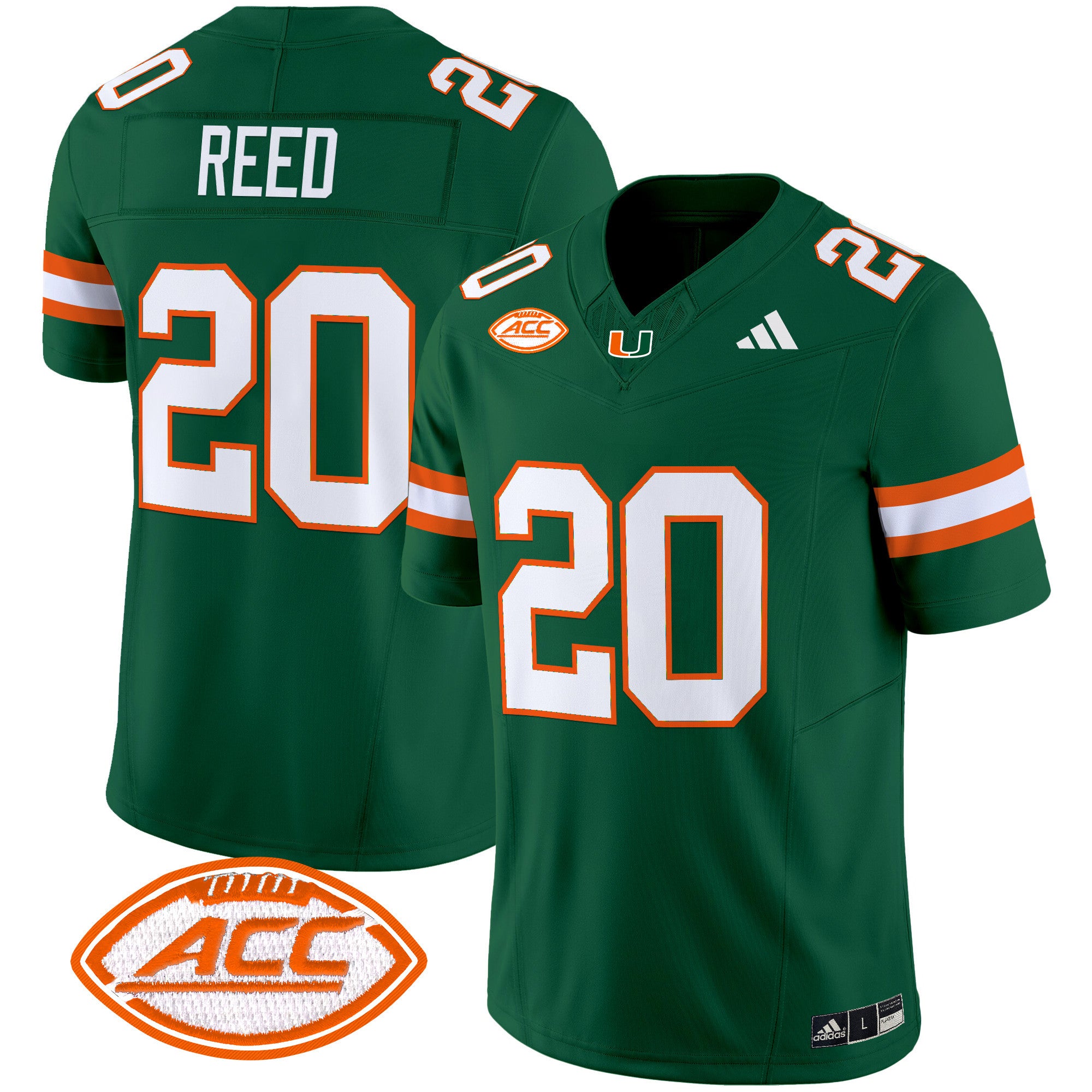Men's Miami Hurricanes 2025 Vapor Limited Jersey - All Stitched - Green, Ed Reed