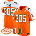 Men's Miami Hurricanes 2025 Vapor Limited Jersey - All Stitched - Orange Alternate, Cane 305