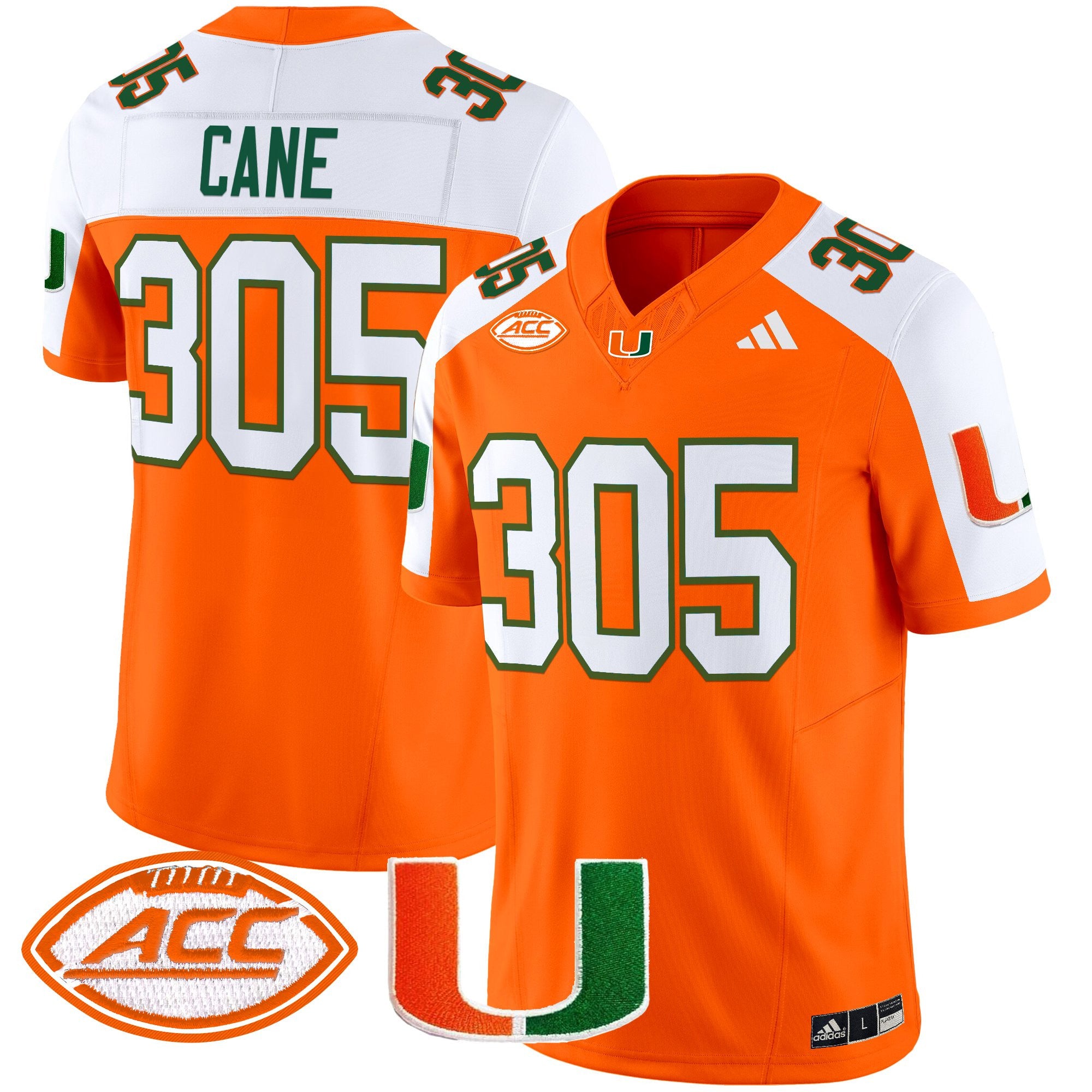 Men's Miami Hurricanes 2025 Vapor Limited Jersey - All Stitched - Orange Alternate, Cane 305