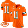 Men's Miami Hurricanes 2025 Vapor Limited Jersey - All Stitched - Orange, Carson Beck