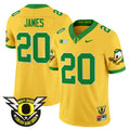 Men's Oregon Ducks 2024 BIG & Forever Gang Green Patch Vapor Limited Jersey - All Stitched - Gold, Jordan James