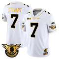 Men's Oregon Ducks 2024 Forever Gang Green & BIG Patch Gold Vapor Limited Jersey - All Stitched - White Gold, Evan Stewart