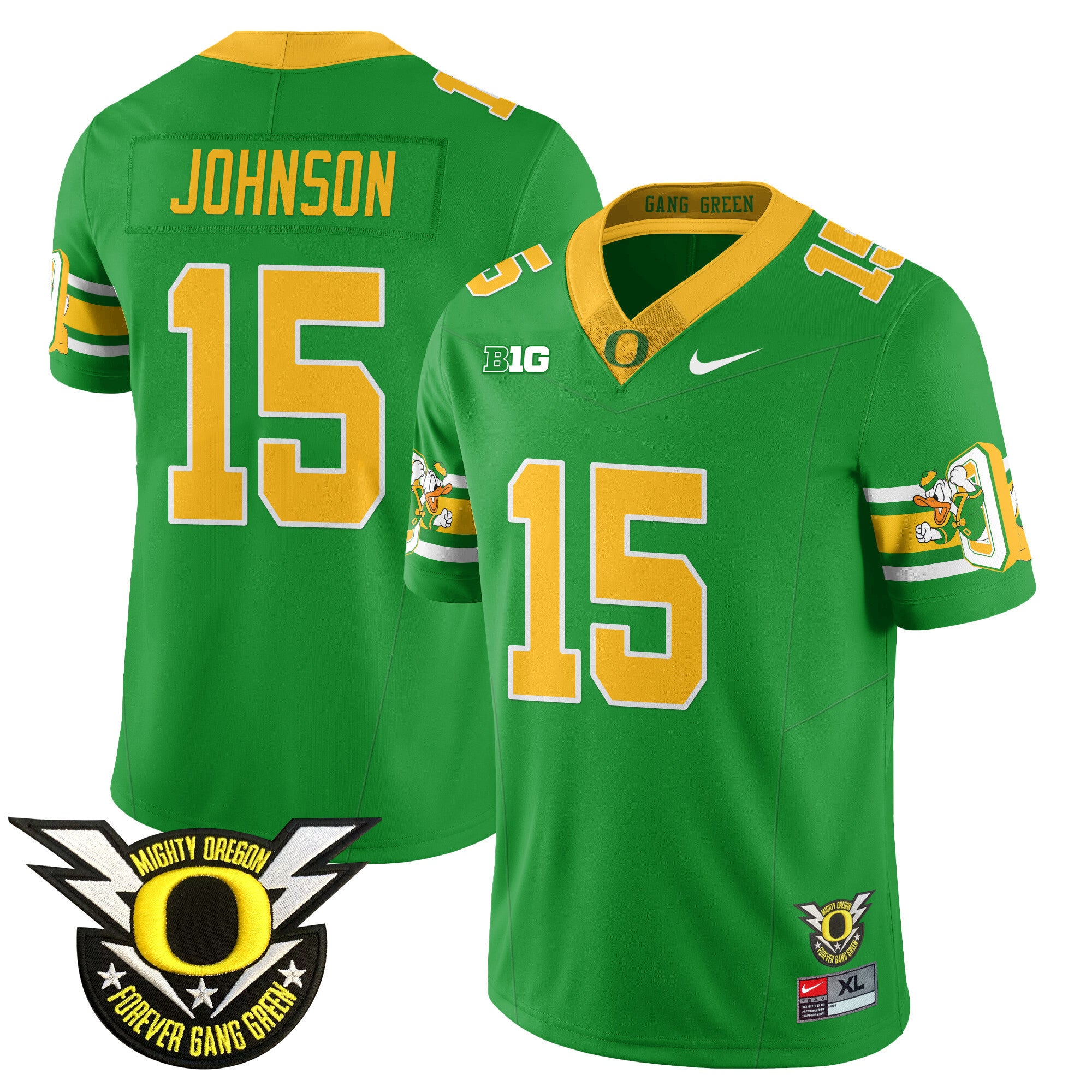 Men's Oregon Ducks 2024 Forever Gang Green Jersey - All Stitched - Green, Tez Johnson