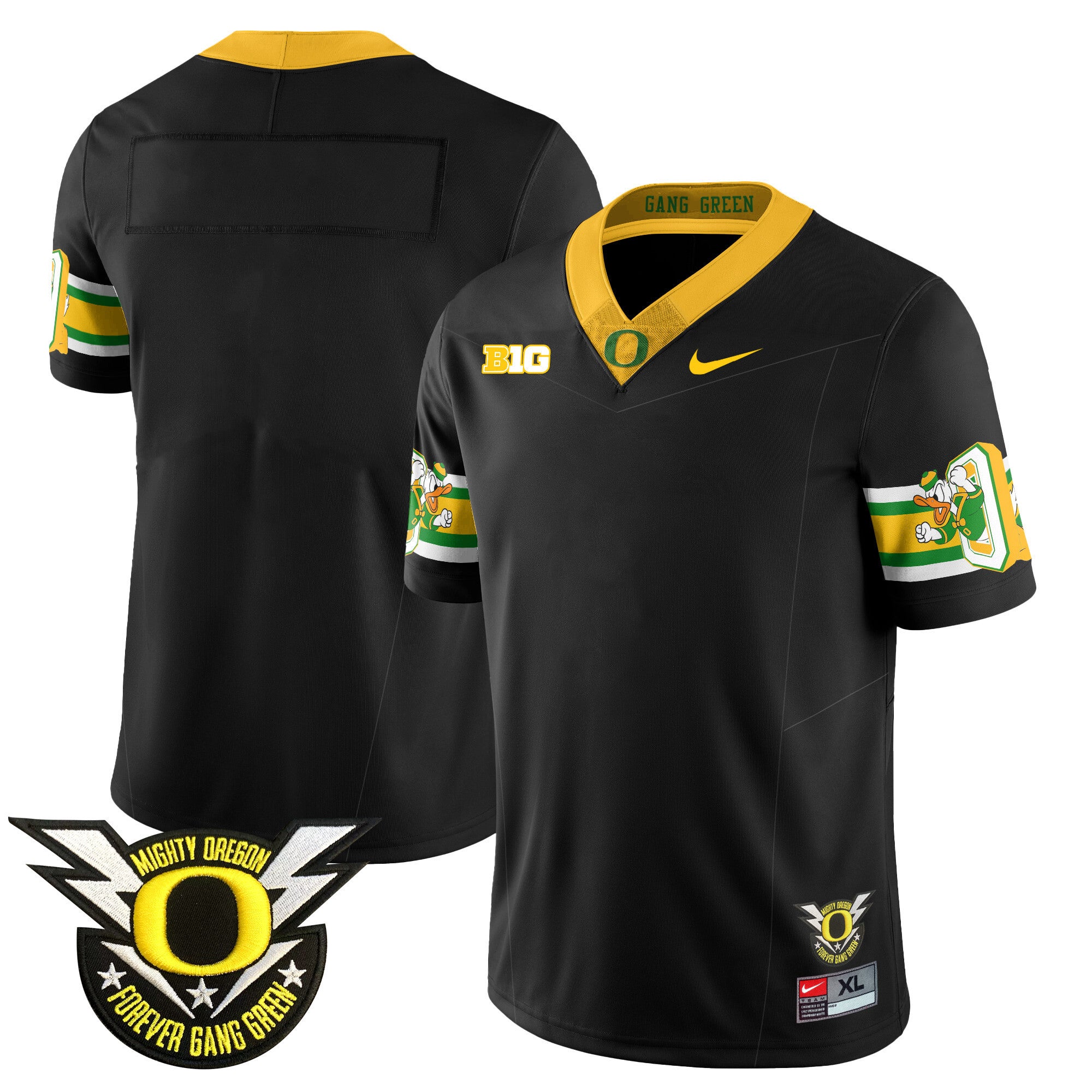 Men's Oregon Ducks 2024 Forever Gang Green Jersey - All Stitched - Black, Team