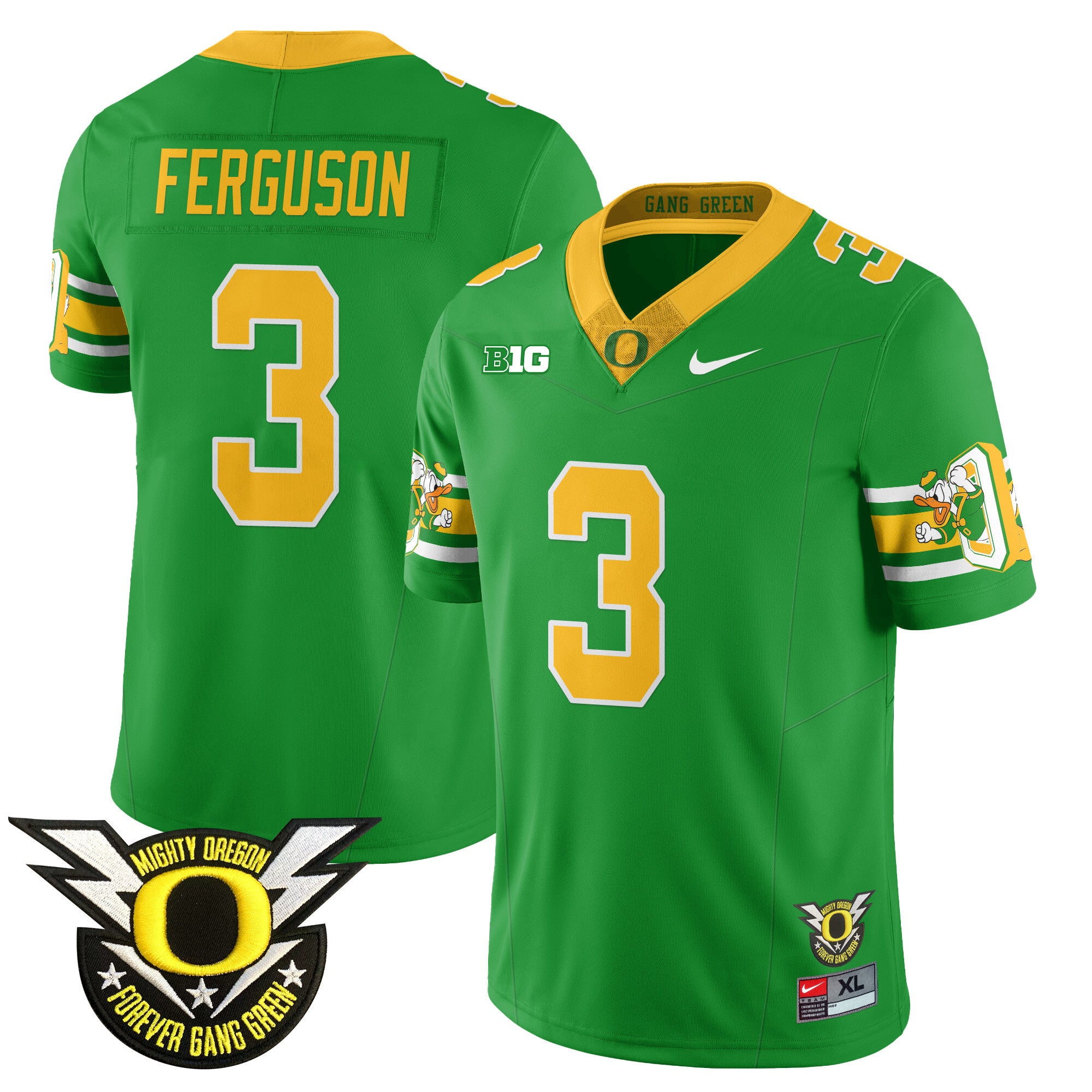 Men's Oregon Ducks 2024 Forever Gang Green Jersey - All Stitched - Green, Terrance Ferguson