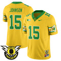 Men's Oregon Ducks 2024 Forever Gang Green Jersey - All Stitched - Yellow, Tez Johnson