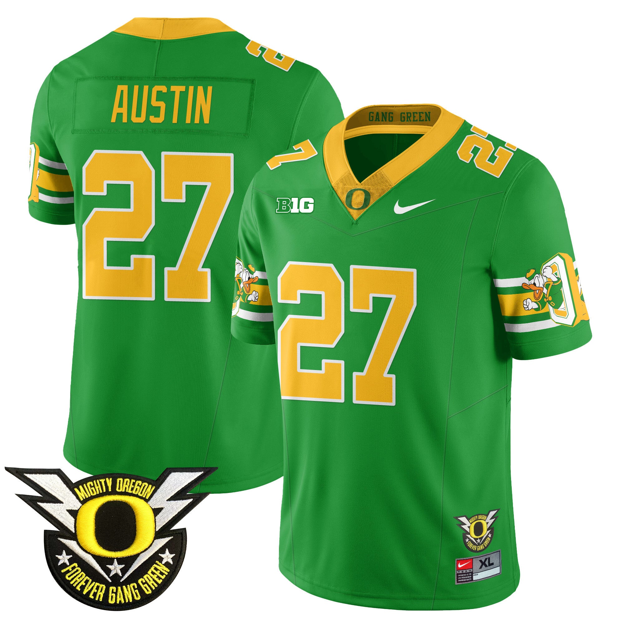 Men's Oregon Ducks 2024 Forever Gang Green Jersey - All Stitched - Green, Daylen Austin