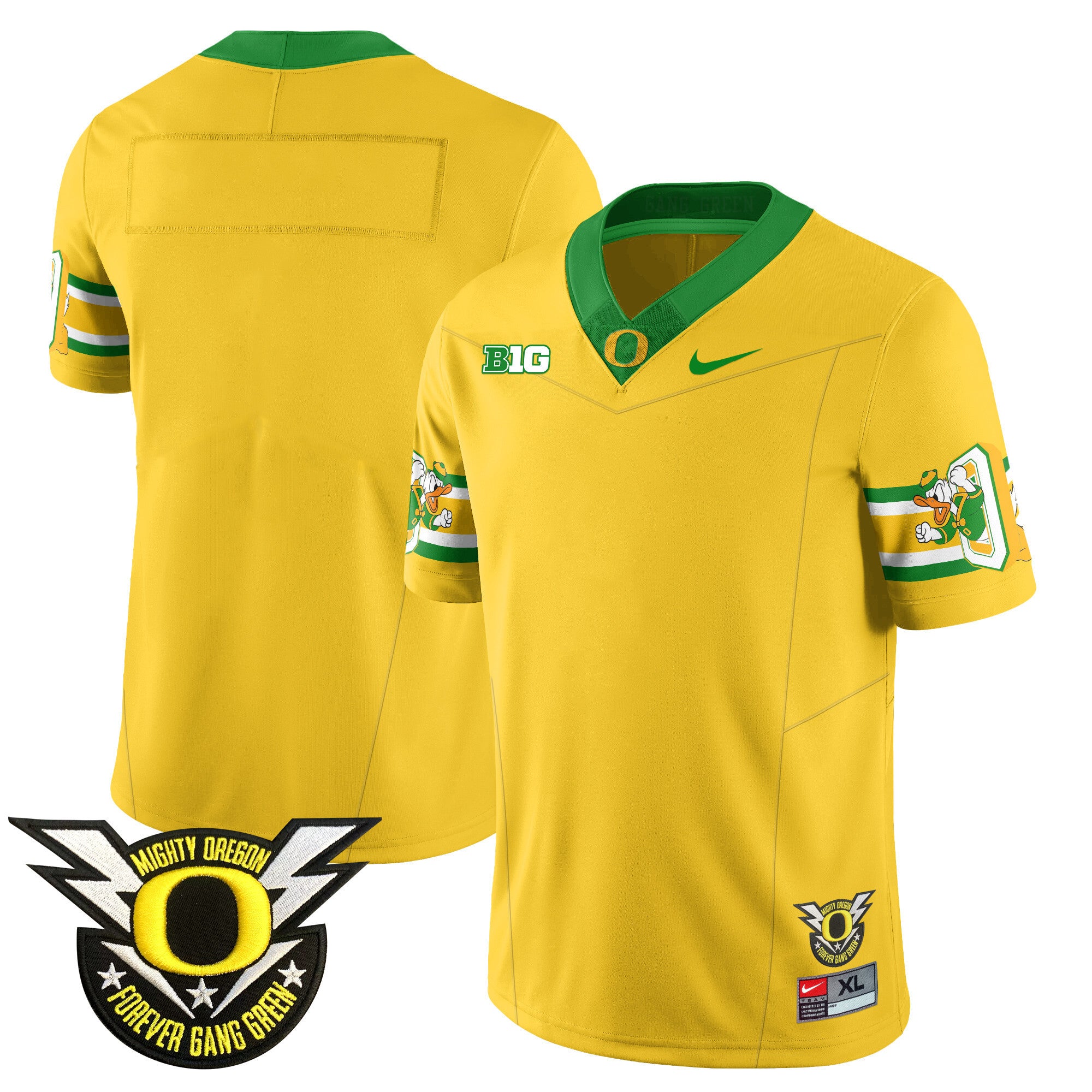 Men's Oregon Ducks 2024 Forever Gang Green Jersey - All Stitched - Yellow, Team