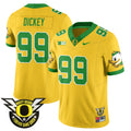 Men's Oregon Ducks 2024 Forever Gang Green Jersey V2 - All Stitched - Yellow, Jurrion Dickey