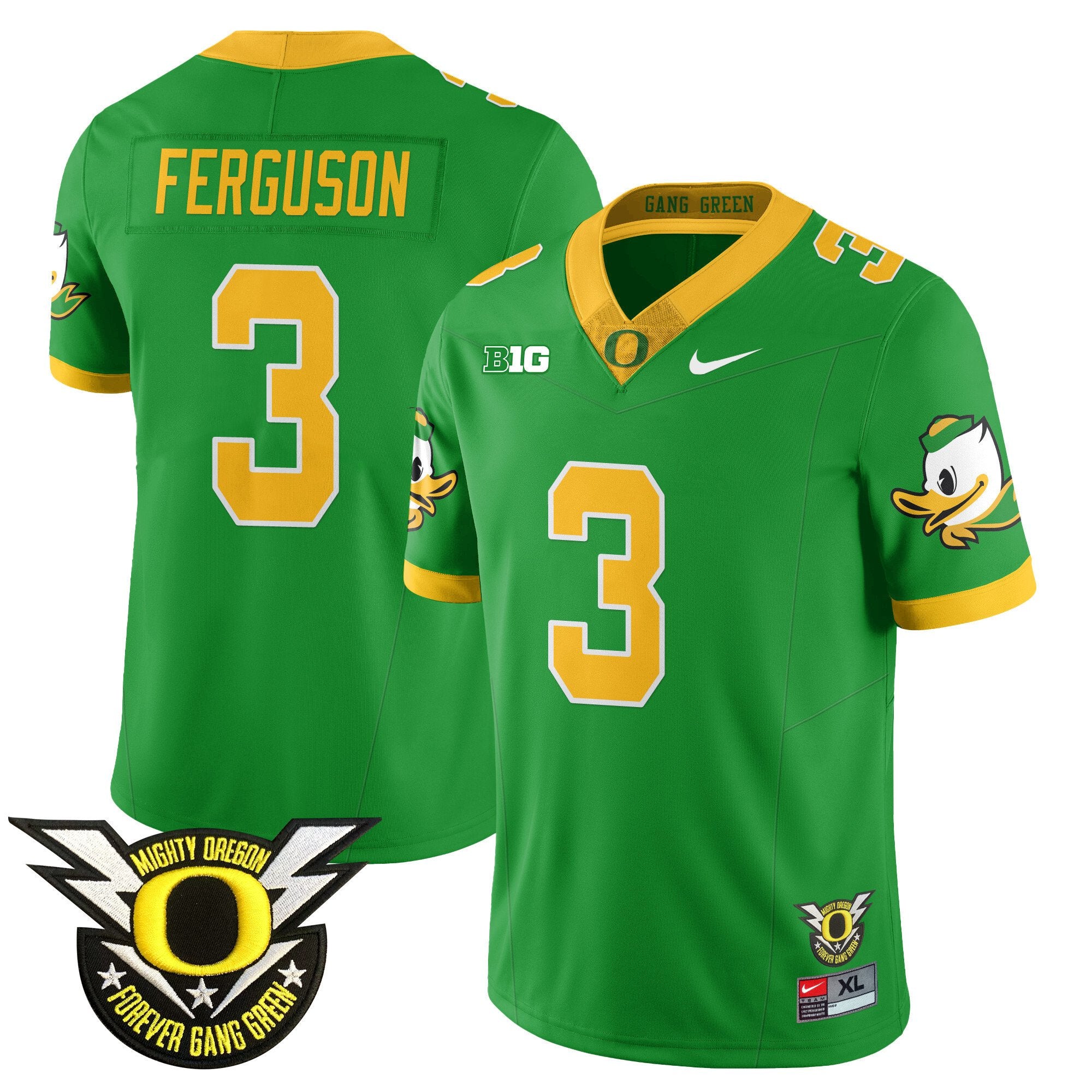 Men's Oregon Ducks 2024 Forever Gang Green Jersey V2 - All Stitched - Green, Terrance Ferguson
