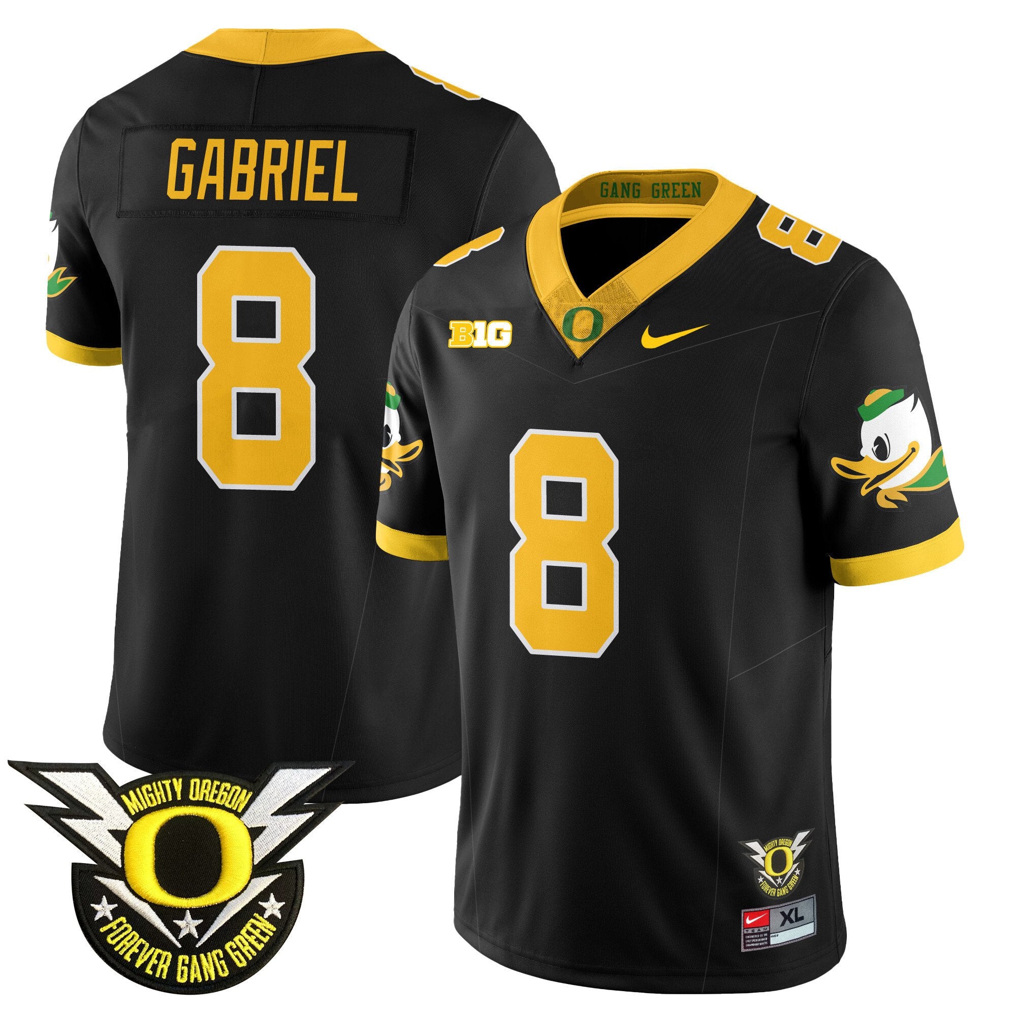 Men's Oregon Ducks 2024 Forever Gang Green Jersey V2 - All Stitched
