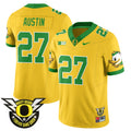 Men's Oregon Ducks 2024 Forever Gang Green Jersey V2 - All Stitched - Yellow, Daylen Austin