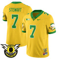 Men's Oregon Ducks 2024 Forever Gang Green Jersey V2 - All Stitched - Yellow, Evan Stewart
