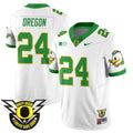 Men's Oregon Ducks 2024 Forever Gang Green Jersey V2 - All Stitched - White, Oregon