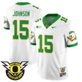 Men's Oregon Ducks 2024 Forever Gang Green Jersey V2 - All Stitched - White, Tez Johnson