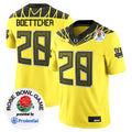 Men's Oregon Ducks 2024 Rose Bowl Game Vapor Limited Jersey V2 - All Stitched - Yellow, Bryce Boettcher