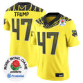 Men's Oregon Ducks 2024 Rose Bowl Game Vapor Limited Jersey V2 - All Stitched - Yellow, Donald Trump