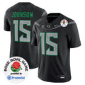 Men's Oregon Ducks 2024 Rose Bowl Game Vapor Limited Jersey V2 - All Stitched - Black, Tez Johnson