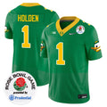 Men's Oregon Ducks 2024 Rose Bowl Game Vapor Limited Jersey V2 - All Stitched - Green, Traeshon Holden