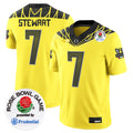 Men's Oregon Ducks 2024 Rose Bowl Game Vapor Limited Jersey V2 - All Stitched - Yellow, Evan Stewart