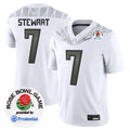 Men's Oregon Ducks 2024 Rose Bowl Game Vapor Limited Jersey V2 - All Stitched - White, Evan Stewart