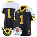Men's Oregon Ducks 2024 Rose Bowl Vapor Limited Jersey - All Stitched - Black Alternate, #1 Team
