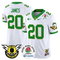 Men's Oregon Ducks 2024 Rose Bowl Vapor Limited Jersey - All Stitched - White, Jordan James