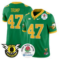 Men's Oregon Ducks 2024 Rose Bowl Vapor Limited Jersey - All Stitched - Green, Donald Trump