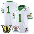 Men's Oregon Ducks 2024 Rose Bowl Vapor Limited Jersey - All Stitched - White, #1 Team